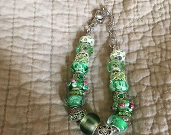 Green goddess european style bracelet