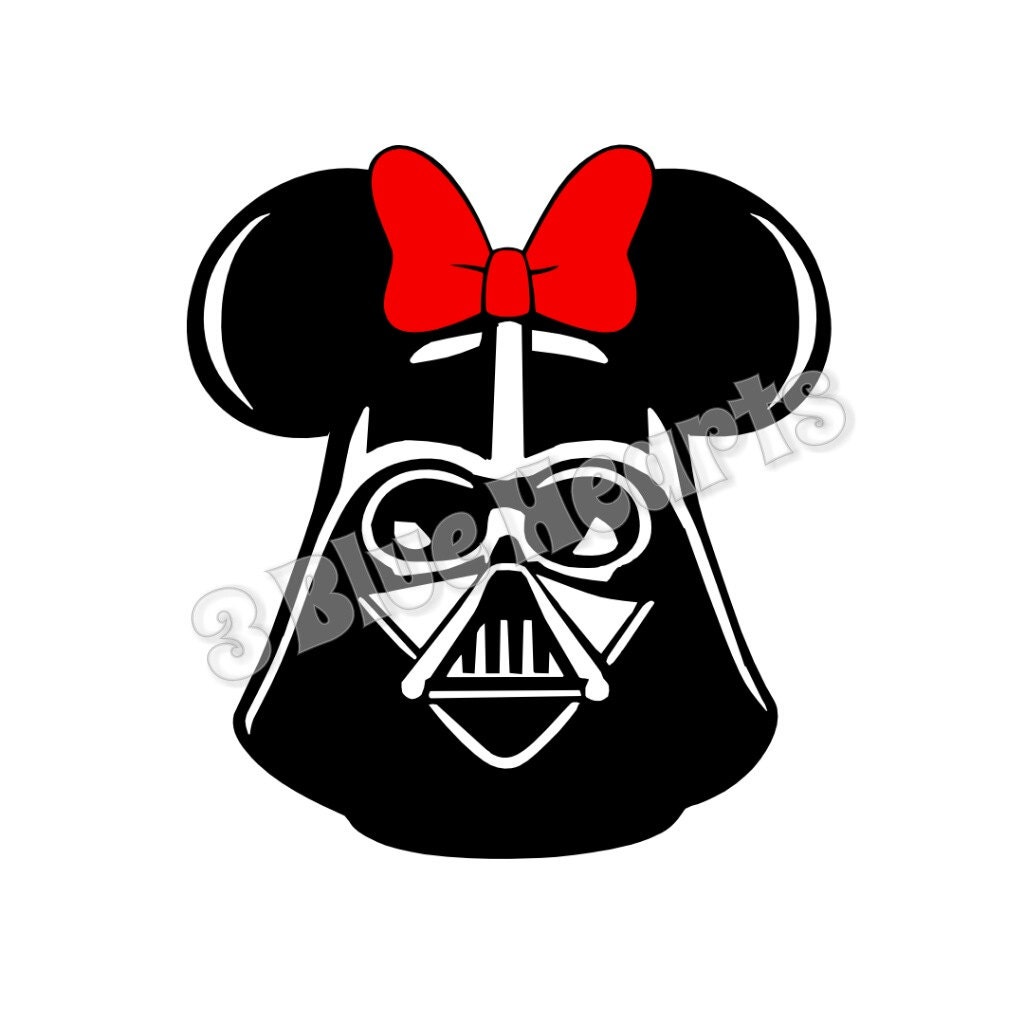 Download Darth Vader with Bow Mickey Head Star Wars Mickey Head SVG