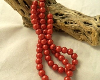 6 mm Glass Pearls, Ruby Red (1504)