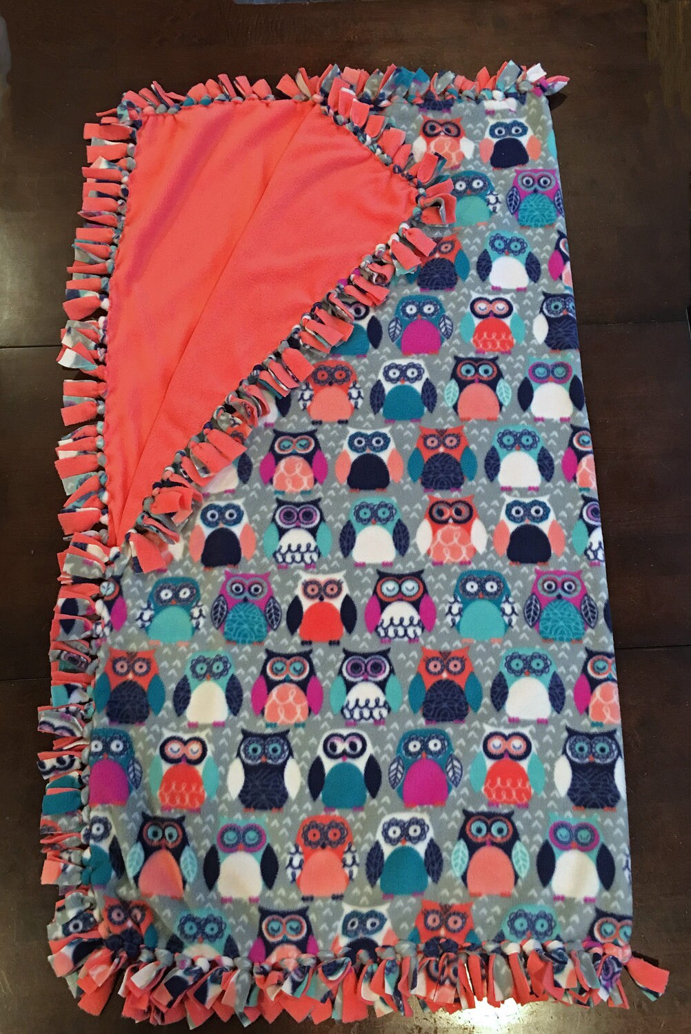 Owls Tied Edge Fleece Blanket/Throw