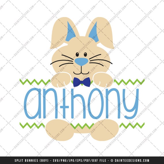 Download Split Bunny Easter Names - SVG DXF PNG Eps File Bunnies ...