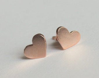 Tiny Heart Stud Earrings, Rose Gold Heart Earrings, Minimalist Earrings, Heart Earrings, Dainty Earrings, Tiny Heart Earrings
