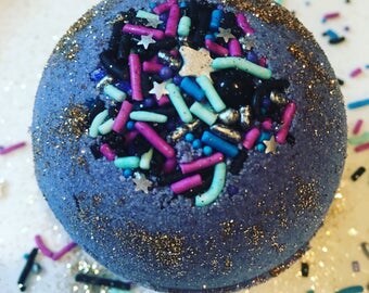 Intergalactic shea butter bath bomb 6 oz glitter bath bomb