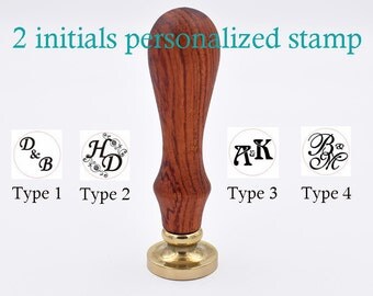 Wax Seal Stamp Personalized Wedding Custom Initials-2 initials seal Stamp Kit-Double Initials Sealing Wax stamp Set-wedding initials stamp