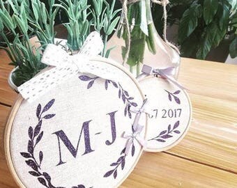 Duo door - Alliances Crown glittering initials + Date - Creation French Lucy Jeanne - decoration of wedding custom