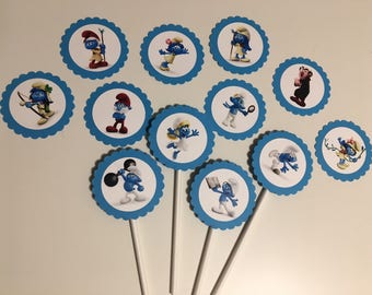Smurfs Cupcake Toppers, Smurfs Lost Village Cupcake Toppers, Smurfs Birthday, Smurfs Cupcakes, Smurf Birthday Theme