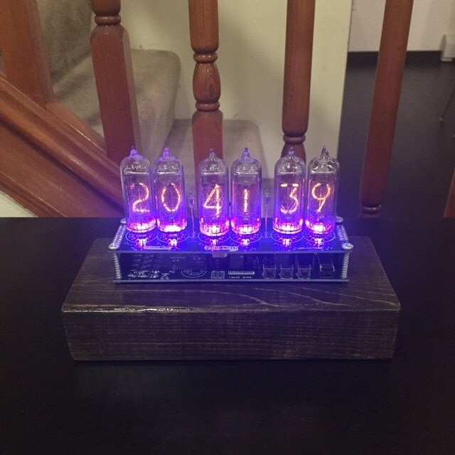 IN-14 Nixie tube Clock assembled with adapter 6-tubes w/out