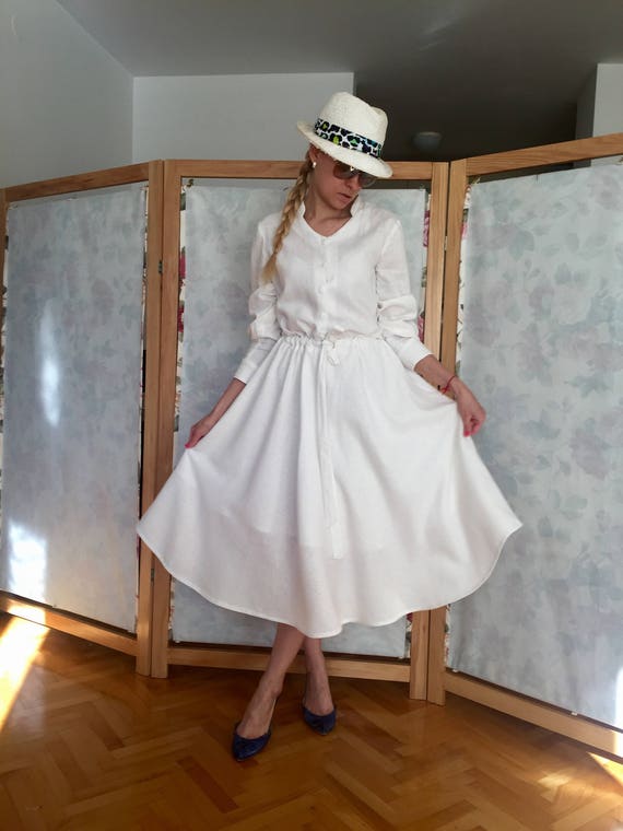 white linen frocks