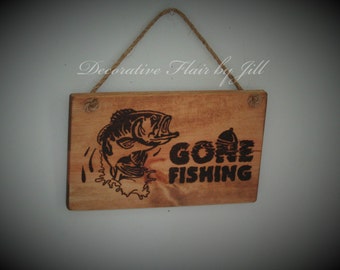 Gone fishing sign | Etsy