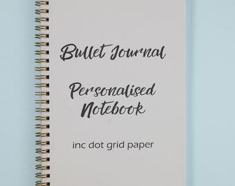 Bullet Journal | Personalised Dot Grid Notebook | Personalised Dot Grid Journal | Handwriting Font | Custom Notebook | Personalised Journal
