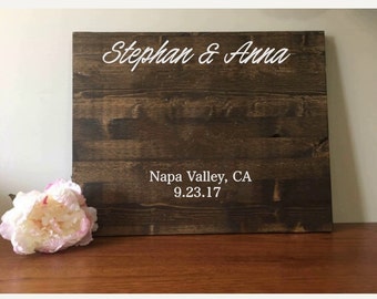 Wedding Guestbook//Alternative Guestbook//Wood Guestbook//Rustic Wedding//Names, City, State & Date//20x24