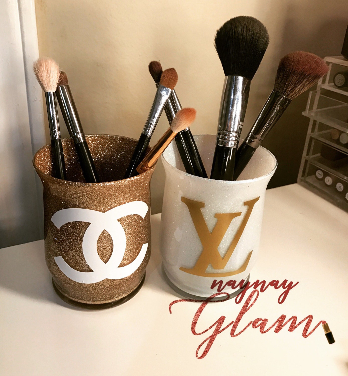 Designer Inspired Makeup Brush Holder Set