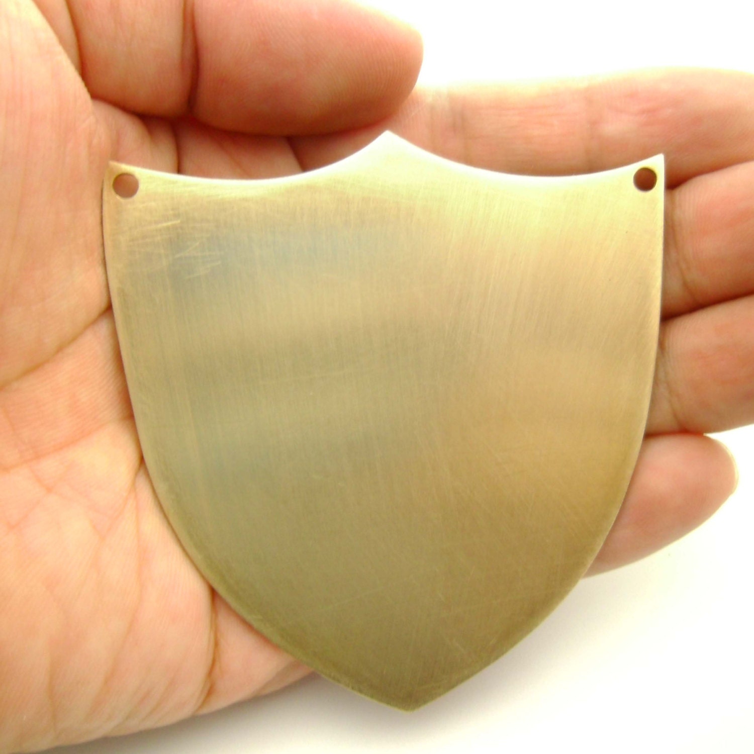 Unique & Handmade 1pc 62x72mm Raw Brass Large Shield