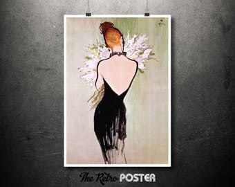 Miss Dior - René Gruau - Fashion, Fashion Illustration, Fashion Print, Fashion Poster, Vogue Print, Gift Woman, Perfume Print