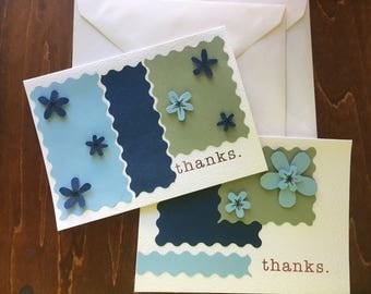 Two Coordinated Thank You Card Set