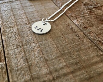 Stranger Things necklace- Eleven necklace-11 necklace-handstamped necklace-gift