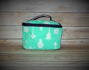 ON SALE! Monogrammed Arrow Cosmetic bag, Arrow cosmetic bag, Cosmetic bags, cosmetic case, monogrammed cosmetic bag, makeup bag, makeup case