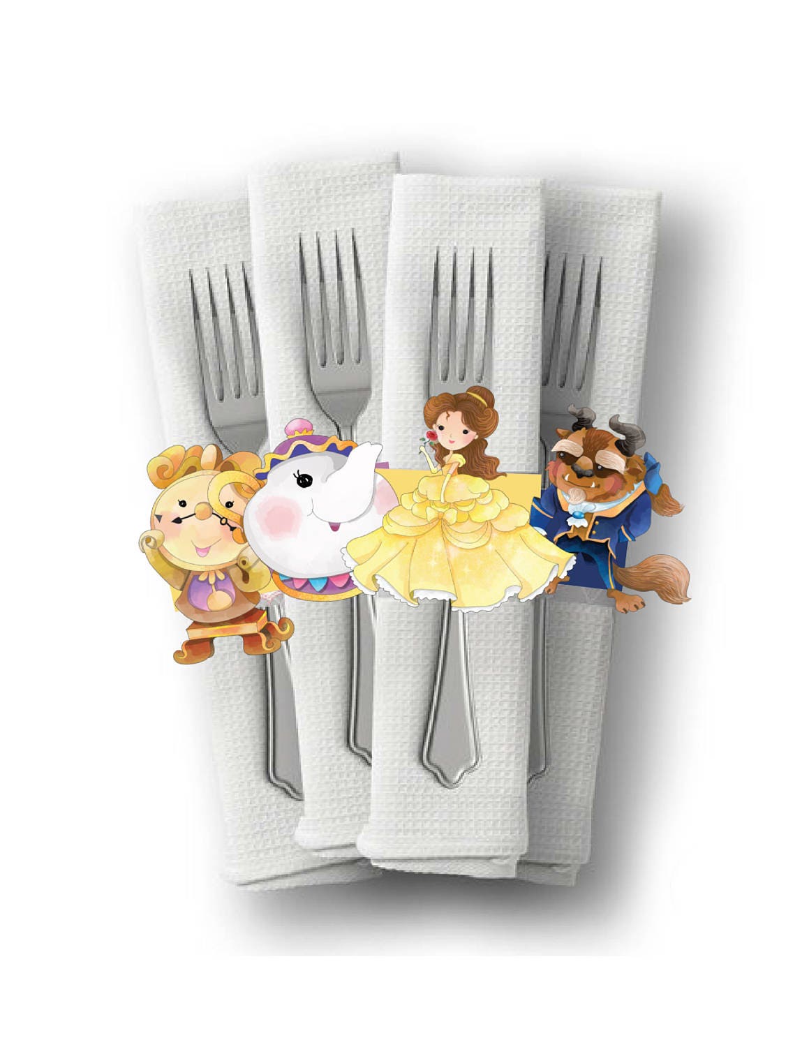 Beauty and the Beast Napkin Wraps Napkin Rings Napkin