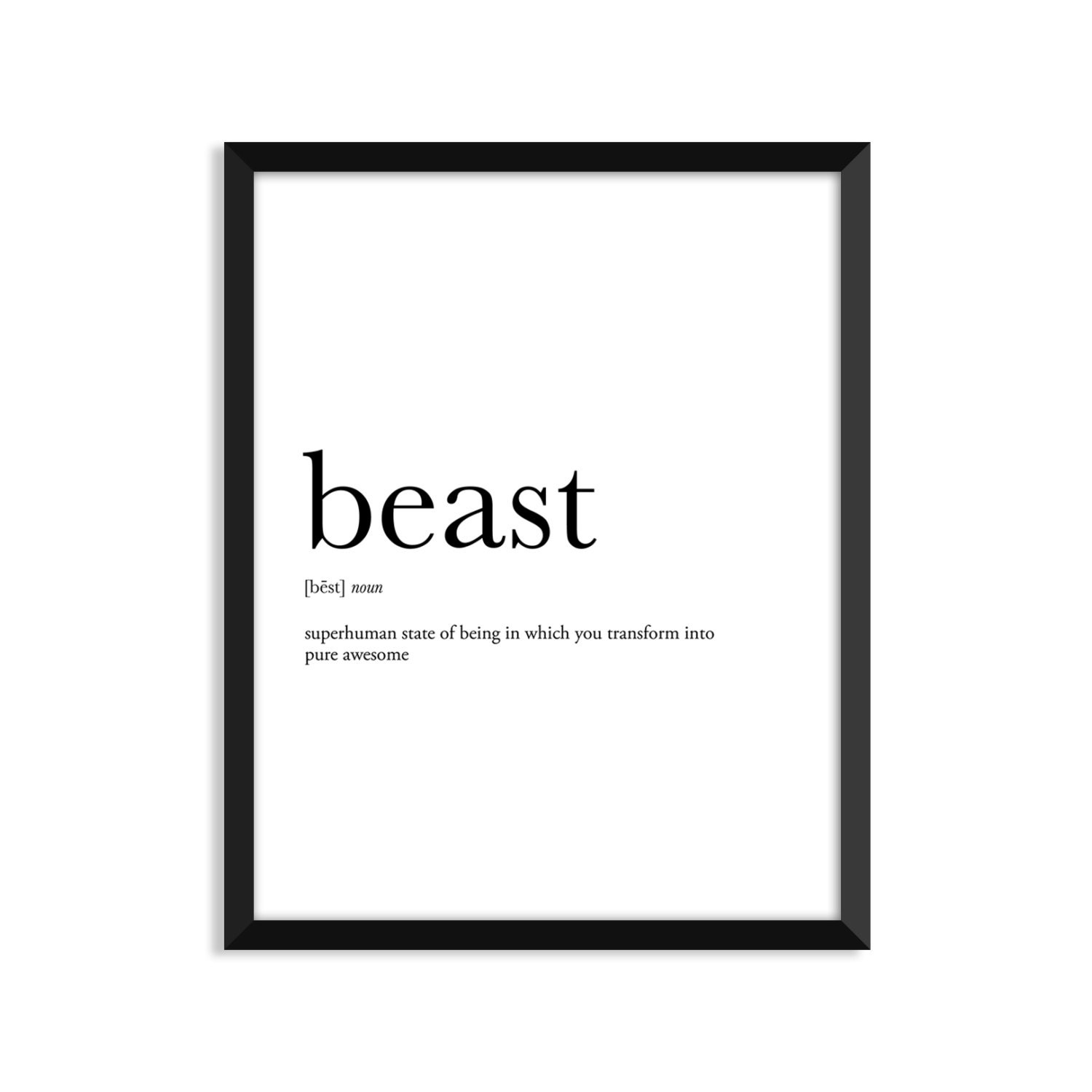 Beast definition dictionary art print office decor