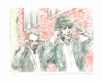 Its Always Sunny in Philadelphia limited edition hand colored Etching, S2E3 "Dennis and Dee Go on Welfare" Charlie Day, Rob McElhenney TV