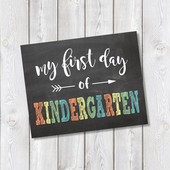 First Day Of Kindergarten Chalkboard Sign 8 X 10 By Islajostudio