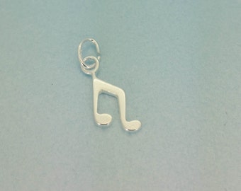 Sterling Silver Musical Note charm. Sterling silver Musical Note charm. 925 Sterling Musical Note Pendant.