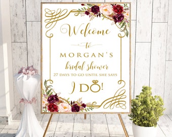 Welcome Sign, Welcome Bridal Shower Sign,Bridal Shower Decor,Bridal Shower Welcome Sign, Bridal Shower Sign,Printable Bridal Shower Sign,#LC