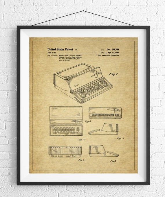 Apple Computer Patent Print Apple Computer Art Blueprint