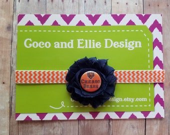 chicago bears headband/bears headband/girl chicago bears/chicago bears baby girl gift/chicago bears shower gift/chicago bears for baby