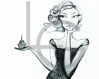A LITTLE CAKE. This Item is a printed poster of my illustration.