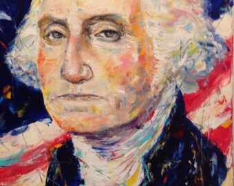 Patriotic Painting American Flag Art Folk Artwork Painting