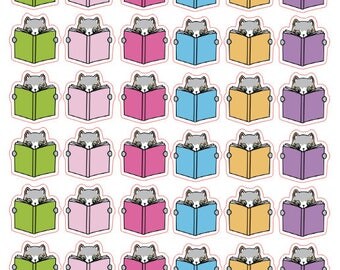 Mauly loves to Read - Hand Drawn IttyBitty Kitty Collection - Planner Stickers