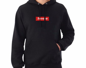 Custom Savage Box Logo Black Hoodie, Supreme Style Hooded Sweatshirt, Lil Uzi Vert Yeezus Life of Pablo Tour Merch, TLOP Pop Up Shop Sweater