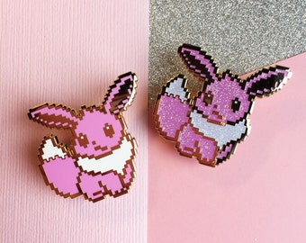8bit Eevee Enamel Pin - Hard Enamel - Gold - Pixel