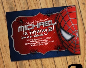 Spiderman Invitation - Spiderman Invite - Spiderman Birthday Invitation - Spiderman Birthday Party - Digital File Download