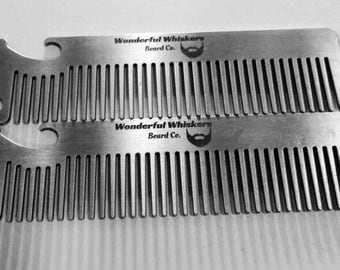 Bottle opener beard comb, Wonderful Whiskers Beard Co.