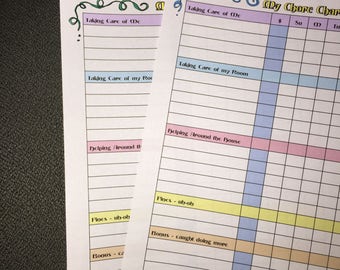 Set 1 // Chore Chart // Kid's Chore Chart // Chore Chart for Children // Printable Chore Chart // Downloadable Chore Chart