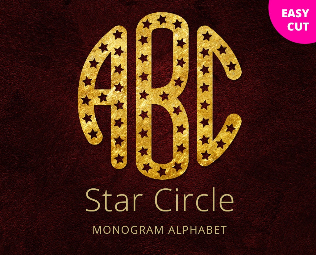 Download Monogram circle font SVG monogram initials Star vector