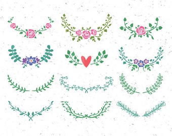 Floral SVG Floral Ornaments svg Floral Clipart svg Wedding wreath svg Flower svg Branch svg Leaves Ornament Svg floral wreath svg Rose svg