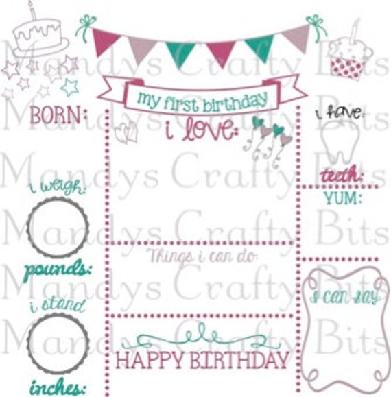 Download Items similar to Digital file SVG and DXF First Birthday ...