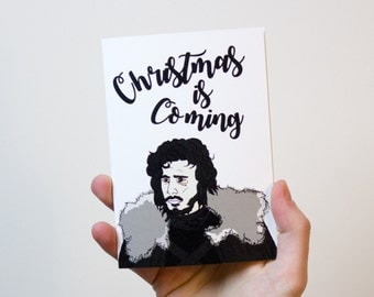 Game of Thrones Christmas Card | Jon Snow Card | Winter is Coming