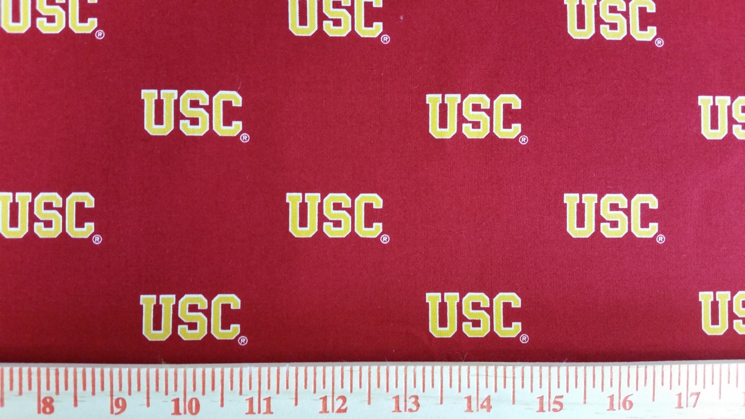 USC Fabric 1 Yard left from TheDrunkenDroid on Etsy Studio