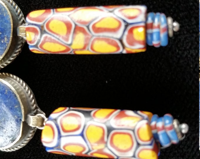 African Trade Bead combined with Afghan Lapis