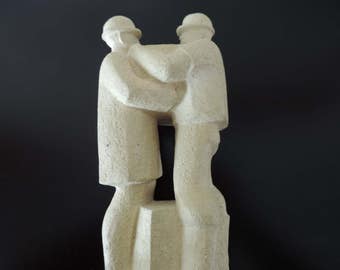 Sculpture concrete - men at work -.
