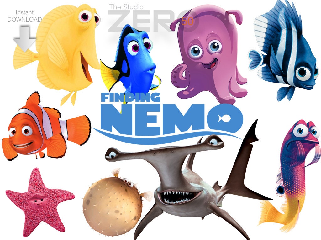50 Finding Nemo Clipart 300DPI PNG Images Instant Download