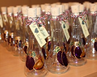 Wedding Favors, Plum- Shot Glasses for rakija and other hard liquors, Painted Glass, Gift for Wedding guests, Souvenir, I Love Serbia,Srbija