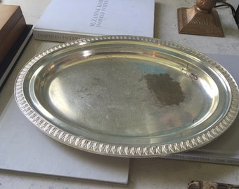 Vintage Tiffany & Co. silver platter. Hollywood Regency, art deco