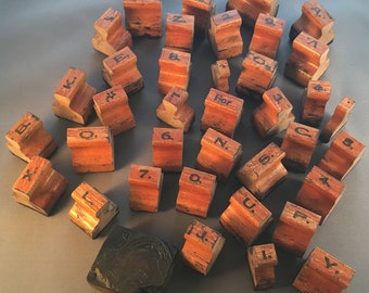 Antique Rubber Stamps with wooden handles 1800's-early 1900's