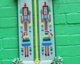 Hopi Indian Wall Hanging,Hopi Art,Southwestern Art,Reservation Art,Indianwall Hanging,Corn Dance,Kachina Dancer, Pueblo Indians,Snake Dance