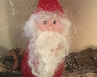 Santa Claus hand felted felt figure mobile organic Merino Wool
